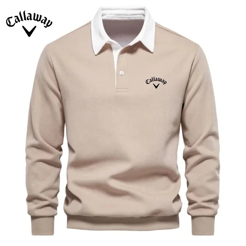 Men's Embroidered Long Sleeved Polo Shirt