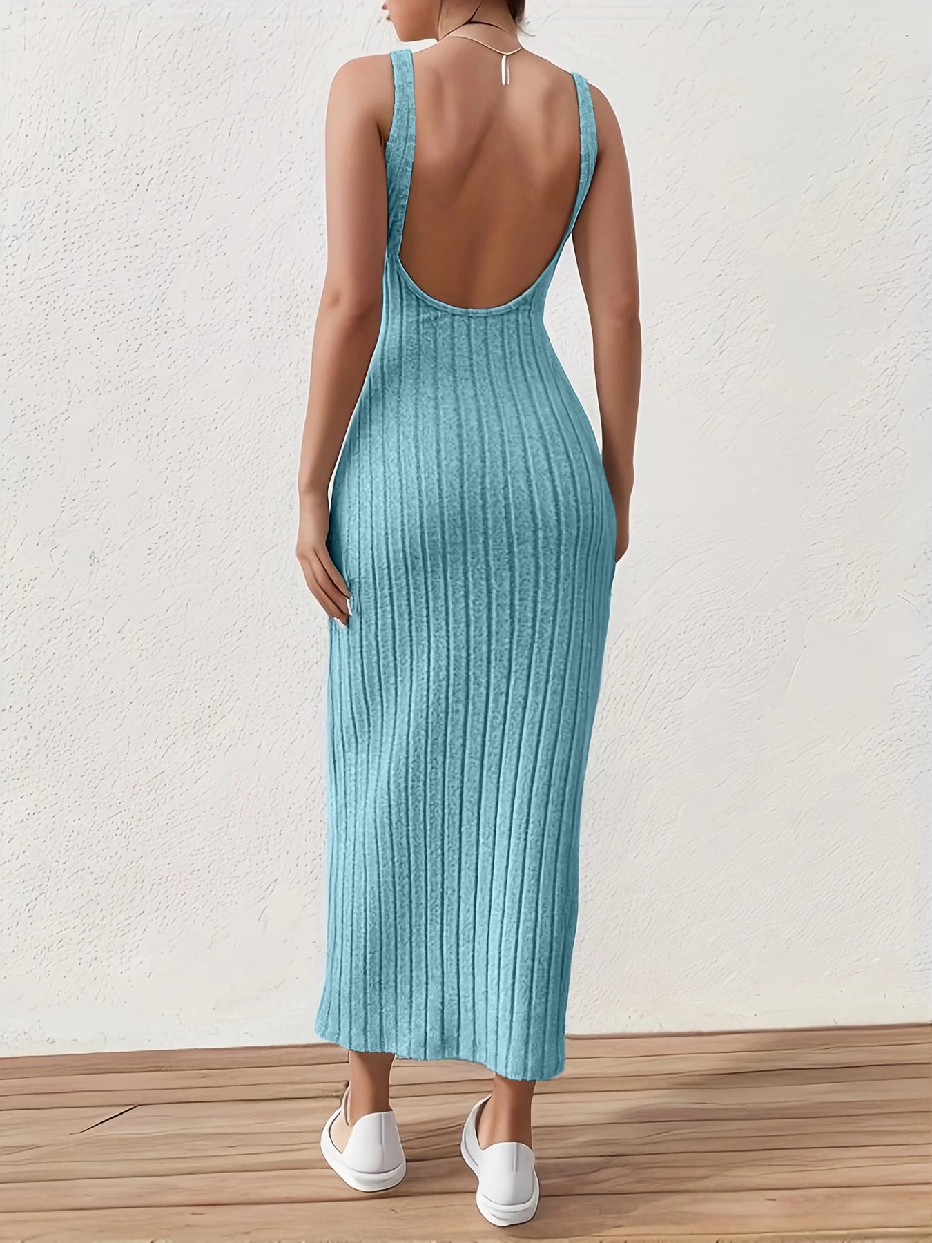 Radiant Backless Ribbed Dress