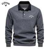 Men's Embroidered Long Sleeved Polo Shirt