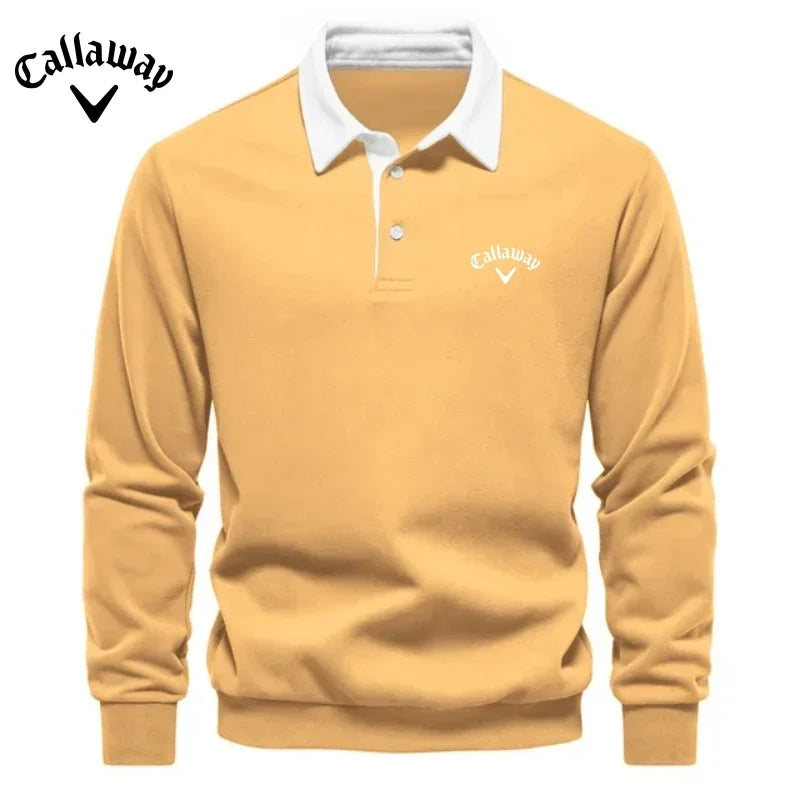 Men's Embroidered Long Sleeved Polo Shirt