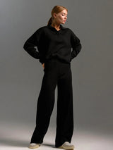 Luxe Knitted Polo Neck Jumper and Trouser Duo