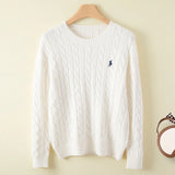 Embroidered pullover sweater, O-neck