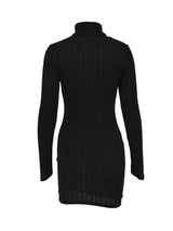 Women's High Neck Ribbed Dress