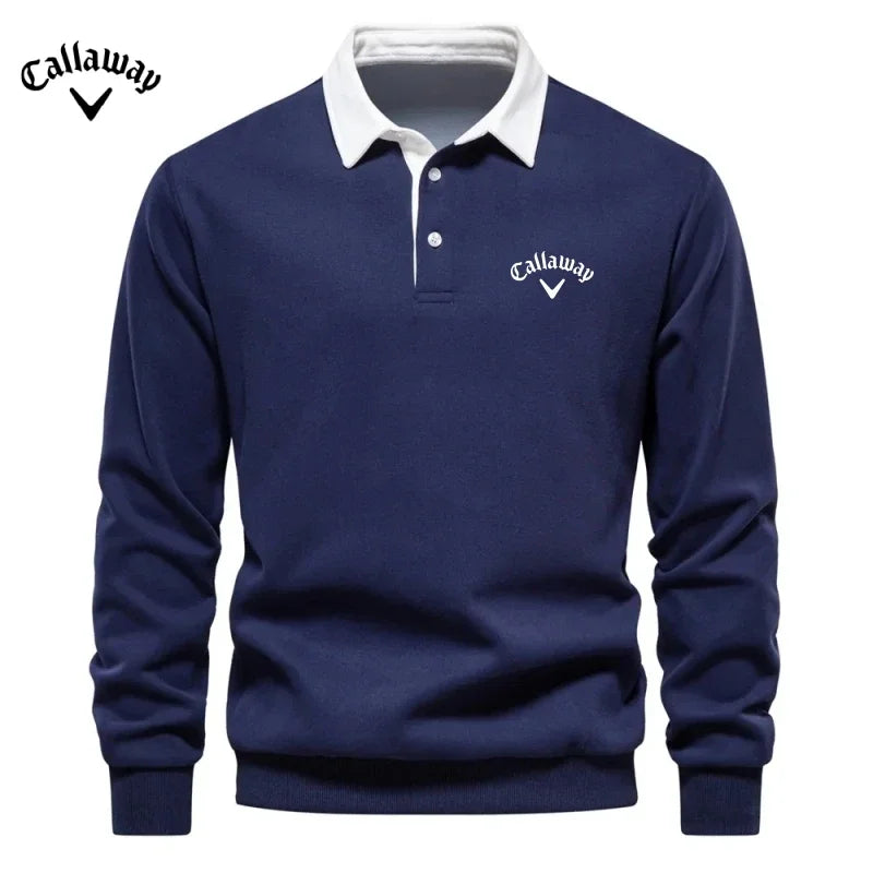 Men's Embroidered Long Sleeved Polo Shirt