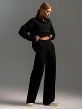 Luxe Knitted Polo Neck Jumper and Trouser Duo