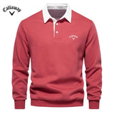 Men's Embroidered Long Sleeved Polo Shirt