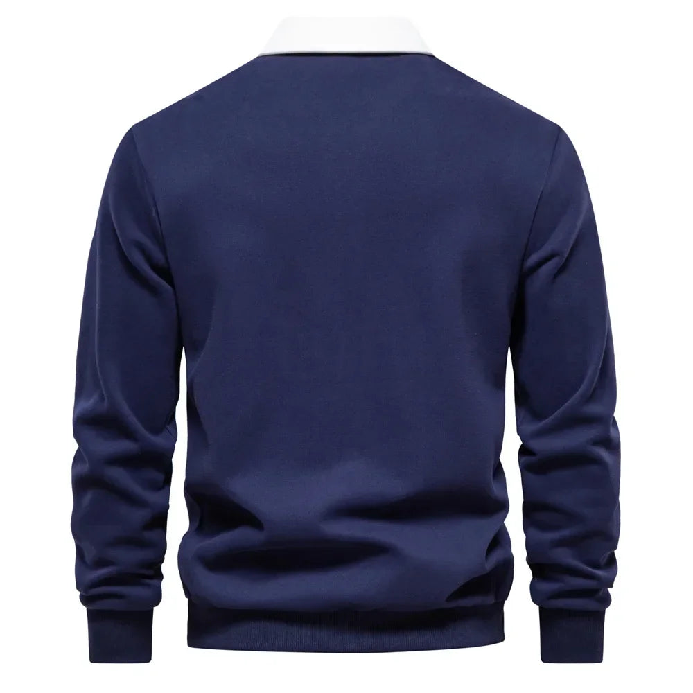 Men's Embroidered Long Sleeved Polo Shirt