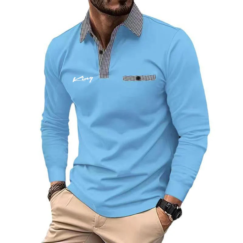 Men's Long Sleeve Polo Shirt for Business & Leisure Fashion