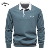 Men's Embroidered Long Sleeved Polo Shirt