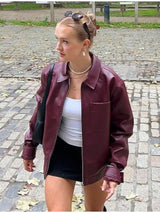 Retro Edge Zip-Up Leather Jacket